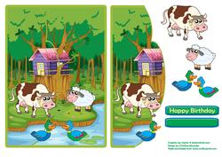 A Day at the Farm - Envelope Card - Decoupage