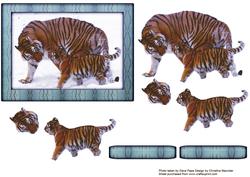 Big Cats Series - Tigress and Cub - Decoupage