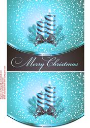 Christmas Candles - Envelope Card - Blue