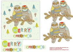 Merry Christmas Owls