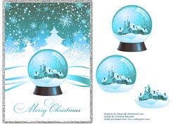 Merry Christmas Snow Globe - Blue