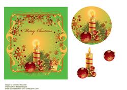 Christmas Candle and Baubles - Decoupage