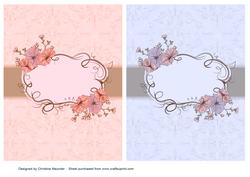 Pink and Blue Floral Backing Sheet