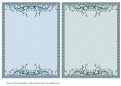 Floral Backing Sheets - Aqua Tones