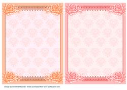 Rose Backing Sheets - Apricot and Pink