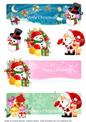 Santa and Snowman Bookmarks