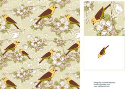 Floral and Bird Backing Sheet