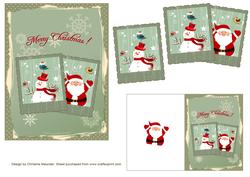 Merry Christmas Santa and Snowman