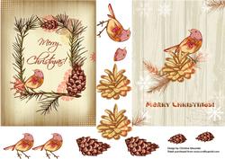 Christmas Birds and Pines