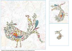 Floral Bird Backing Sheet