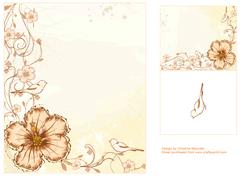 Floral with Birds Backing Sheet