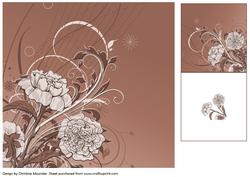 Floral Backing Sheet - Brown Tones