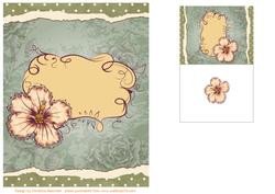 Floral Backing Sheet - Green Tones