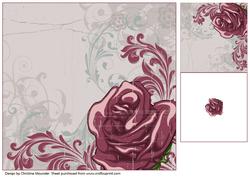 Burgundy Rose Backing Sheet