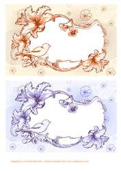 Floral Frames with Birds