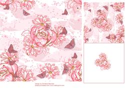 Pink Rose and Butterfly Backing Sheet