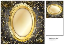 Golden Frame Black Floral Backing Sheet