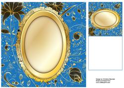 Golden Frame Blue Floral Backing Sheet