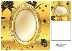 Golden Frame Gold and Black Floral Backing Sheet