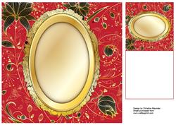 Golden Frame Deep Pink Floral Backing Sheet