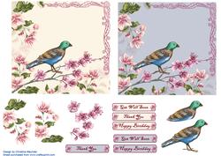 Sweet Blossoms with Bird