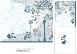 Floral and Bird Backing Sheet
