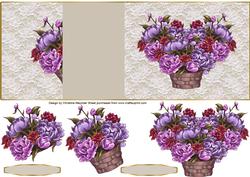Purple and Pink Floral Arrangement No Hold Fold Back