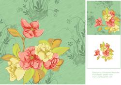 Floral Backing Sheet - Light Green