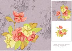 Mauve Floral Backing Sheet