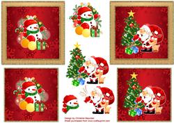 Christmas Santa and Snowman Toppers