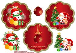 Cd Christmas Decoration - Snowman and Santa
