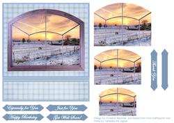 Winter at Dusk Through the Window