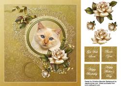 Ginger Cat with Roses