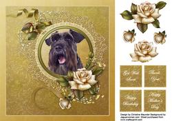 Schnauzer with Roses