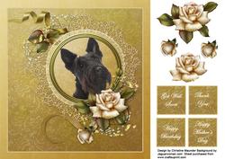 Scottish Terrier with Roses