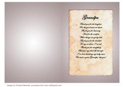 Grandpa - Thank You Insert