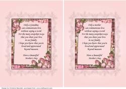 Grandma and Mum Vintage Rose Inserts