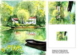 Lake and Cottage Background