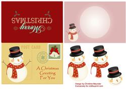 Snowman Postcard and Insert