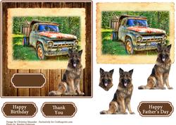 Dump Truck and German Shepard