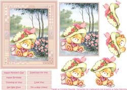 Teddy Bear Roses and Ribbons