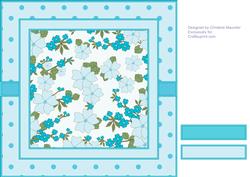 Floral Polka Dot Background - Blue