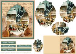Vintage Village Winter Christmas Scene