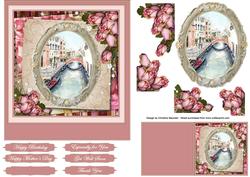 Vintage Roses and Venice Scene