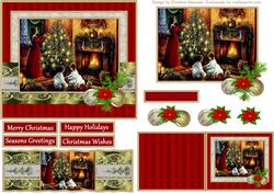 Christmas Fireplace - Vintage