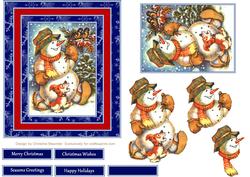 Christmas Snowman and Puppy
