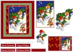 Christmas Snowmen and Rabbit