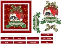 Christmas Bauble Puppy and Kitten