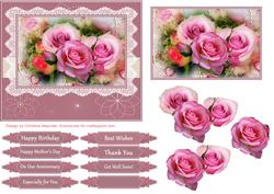 Pink Roses, Hearts and Pearls