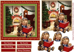 Sweet Christmas Girl and Puppy